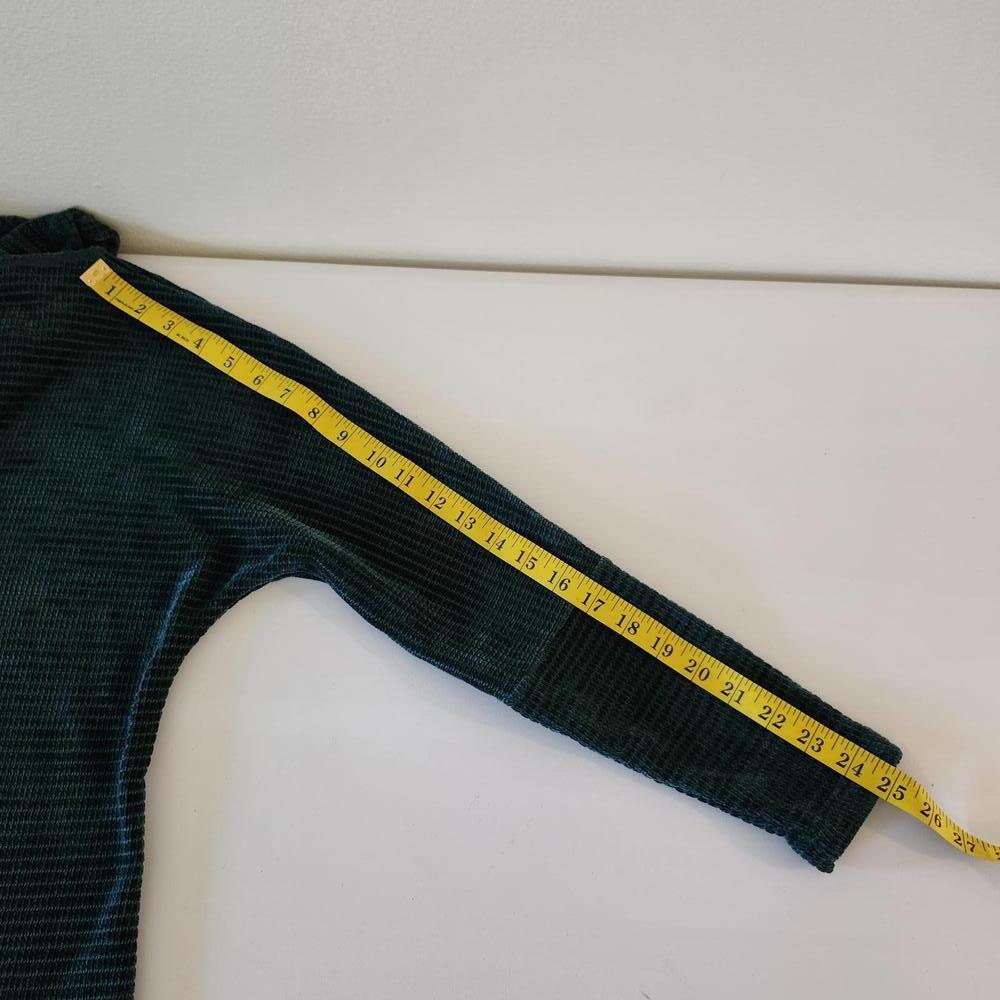 Chenault Knit Top Green S Ribbed Knit Cowl Neck Cozy Long Sleeve Women’s - Picture 4 of 8